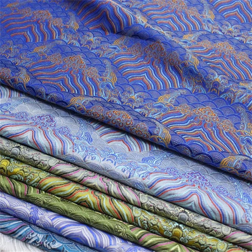 Tkanina na sukienki, jedwabisty satynowy brokat, tkanina brokatowa na ubrania Cheongsam szycie drukowana tkanina miękka draperia lato DIY(Color20,200cm)