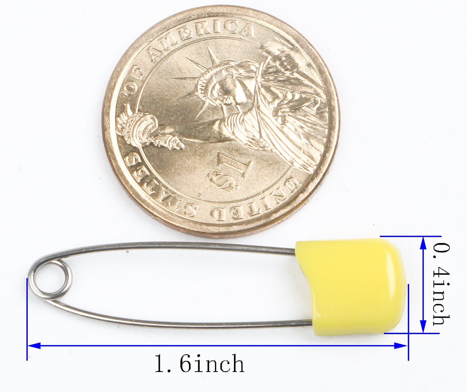 AnMiao Star 100 Pcs 7 Colors Plastic Head Safety Pin Safety Locking Baby Cloth Diaper Nappy Pins (1.6Inch Long) : Baby