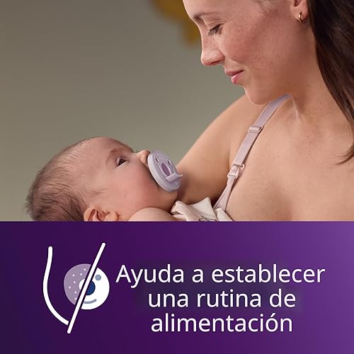 Miniatura 3 de Philips Avent Soothie Chupetes ortodónticos para bebé, 100% de silicona, de una pieza, sin BPA, para bebés de 0 a 3 meses, 2 lila y 2 rosa, paquete