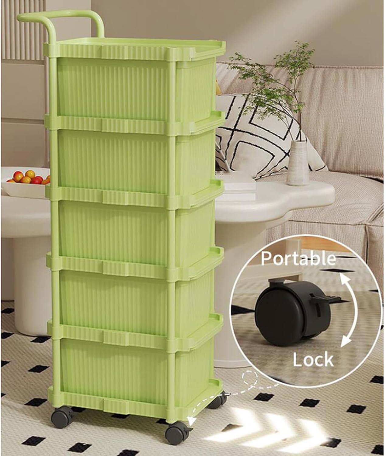 [LSDZW] ファイルラック 収納ワゴン マガジンラック C 絵本 書類棚 新聞 ファイル 4段 ファイルワゴン 回転キャスター