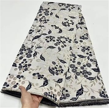 الجاكار الأفريقي Brocade Damask Fabric النيجيري التذهيب الدانتيل الأزهار اللباس المواد زهرة Brocard Tissu 5Yard DJB41-6 5yard