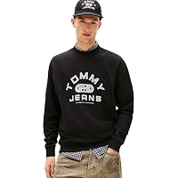 Tommy Jeans Uomo Felpa Entry Gym con Scollo Rotondo, Nero (Black)