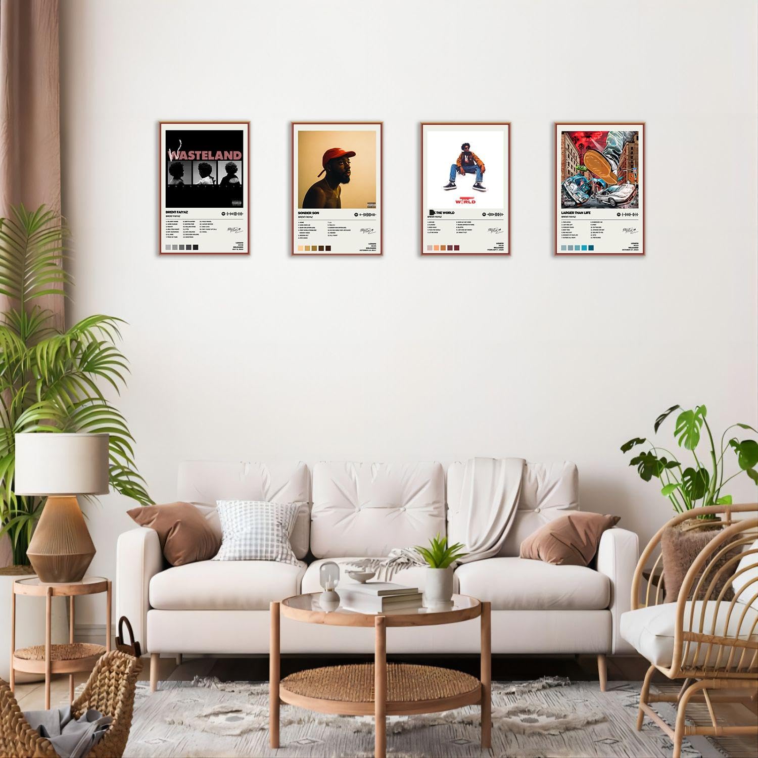 Lot De 4 Posters Brent Faiyaz - Affiches Album Cover 20x30 Cm, Décoration Murale Musique, Style Esthétique