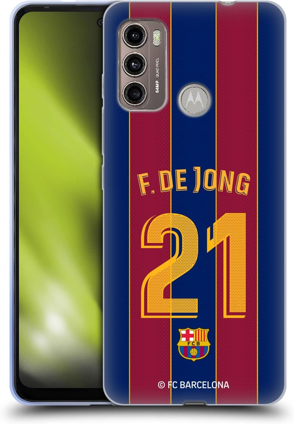 Head Case DesignsOfficially Licensed FC Barcelona Frenkie de Jong 2020/21 Players Home Kit Group 1 Soft Gel Case Compatible With Moto G60 / Moto G40 Fusion