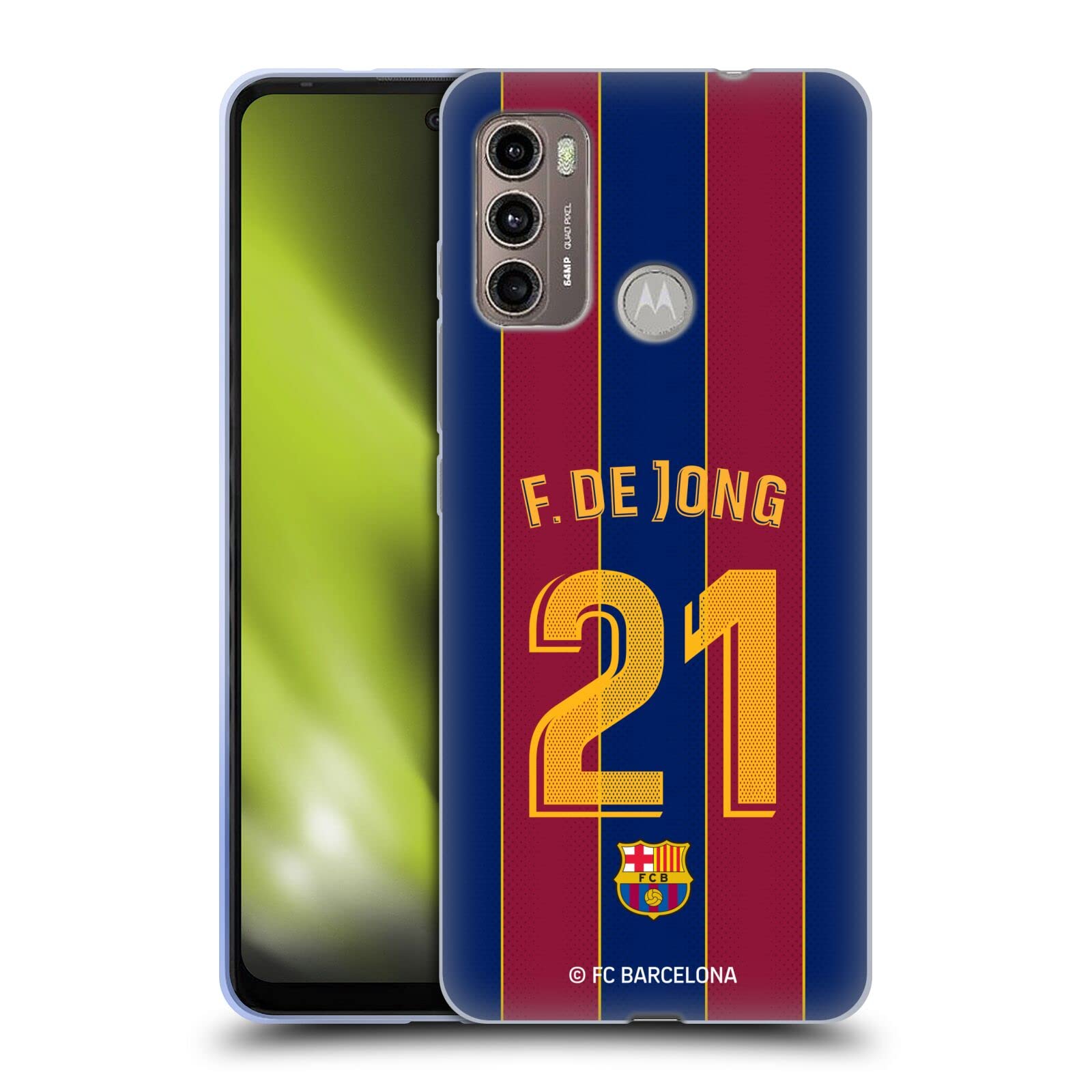Head Case DesignsOfficially Licensed FC Barcelona Frenkie de Jong 2020/21 Players Home Kit Group 1 Soft Gel Case Compatible With Moto G60 / Moto G40 Fusion