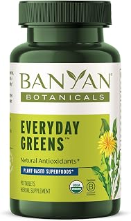Banyan Botanicals Everyday Greens – Organic Superfood Tablets – Natural Source of Vitamins, Minerals & Antioxidants – Supports Optimal Energy & Health* – 90 Tablets – Non-GMO Sustainably Sourced Vegan