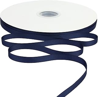 DINDOSAL Navy Blue Grosgrain Ribbon 3/8 Inch Bulk 100 Yard Roll Thin Navy Ribbon for Crafts Solid Blue Hair Ribbon for Gift Wrapping Crafts Wedding Decorations Scrapbook