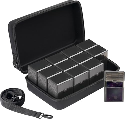 Risou Trading Card Case kit with 12 Deck Boxes,for 1900+Cards.Card Game Organizer Compatible with TCG Deck, Sports Cards, MTG Deck,OCG Deck&Standard Size Card Game. (Black, 12 Pack)