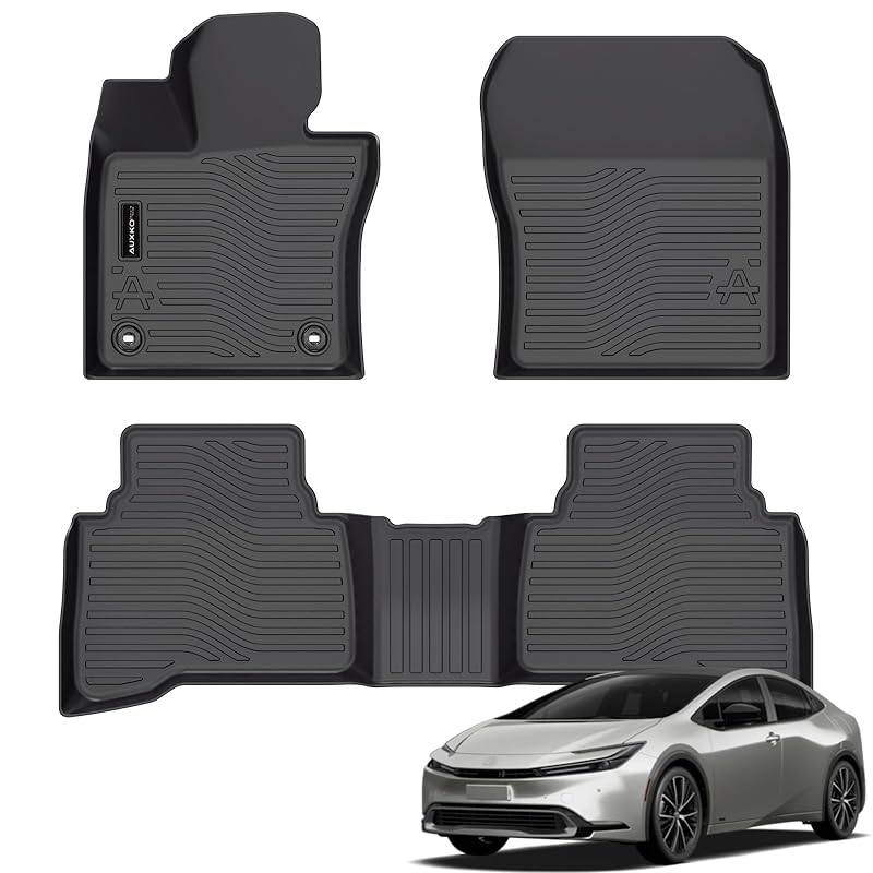 Tapetes automotivos sob medida em TPE para Toyota Prius e Prius Prime 2023–2027, com borda elevada – Kit com 3 peças
