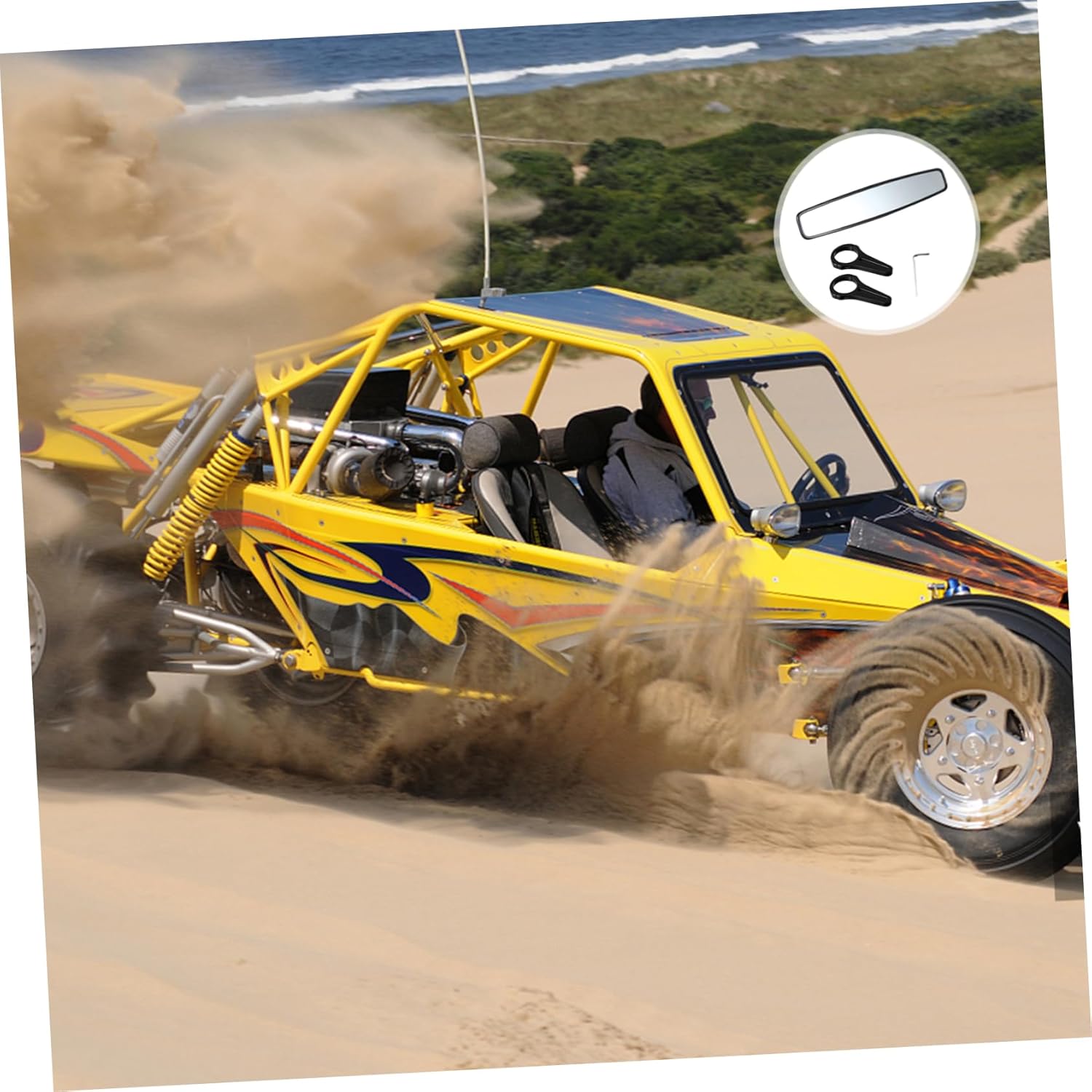 Wide-angle Car Rearview Mirror Auxiliary Reversing Mirror for Utv Atv and Off-road Vehicles Enhanced Safety Reduces Blind Spots Impact-resistant Design