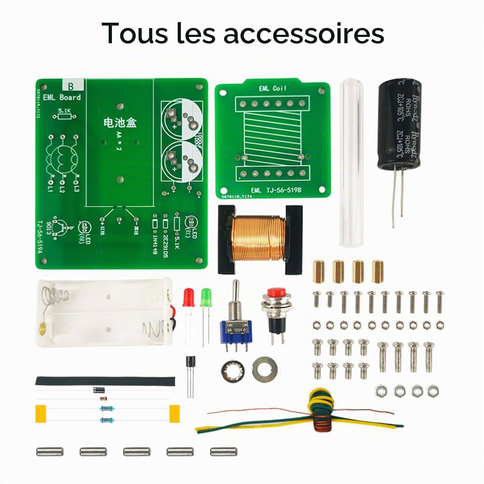 EIELE - Kit de soudage électronique - Émetteur électromagnétique - Kit de jeu de tir créatif - Mini module convertisseur de tension - Kit de soudure pour adultes (soudure nécessaire)