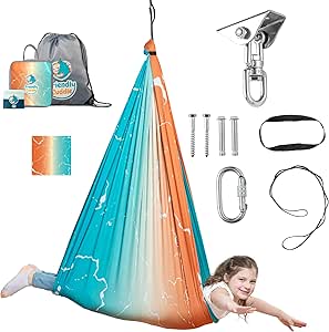 Sensory Swing For Kids & Adults - 300lb Capacity Therapy Hammock With 360° Rotation, Indoor/Outdoor