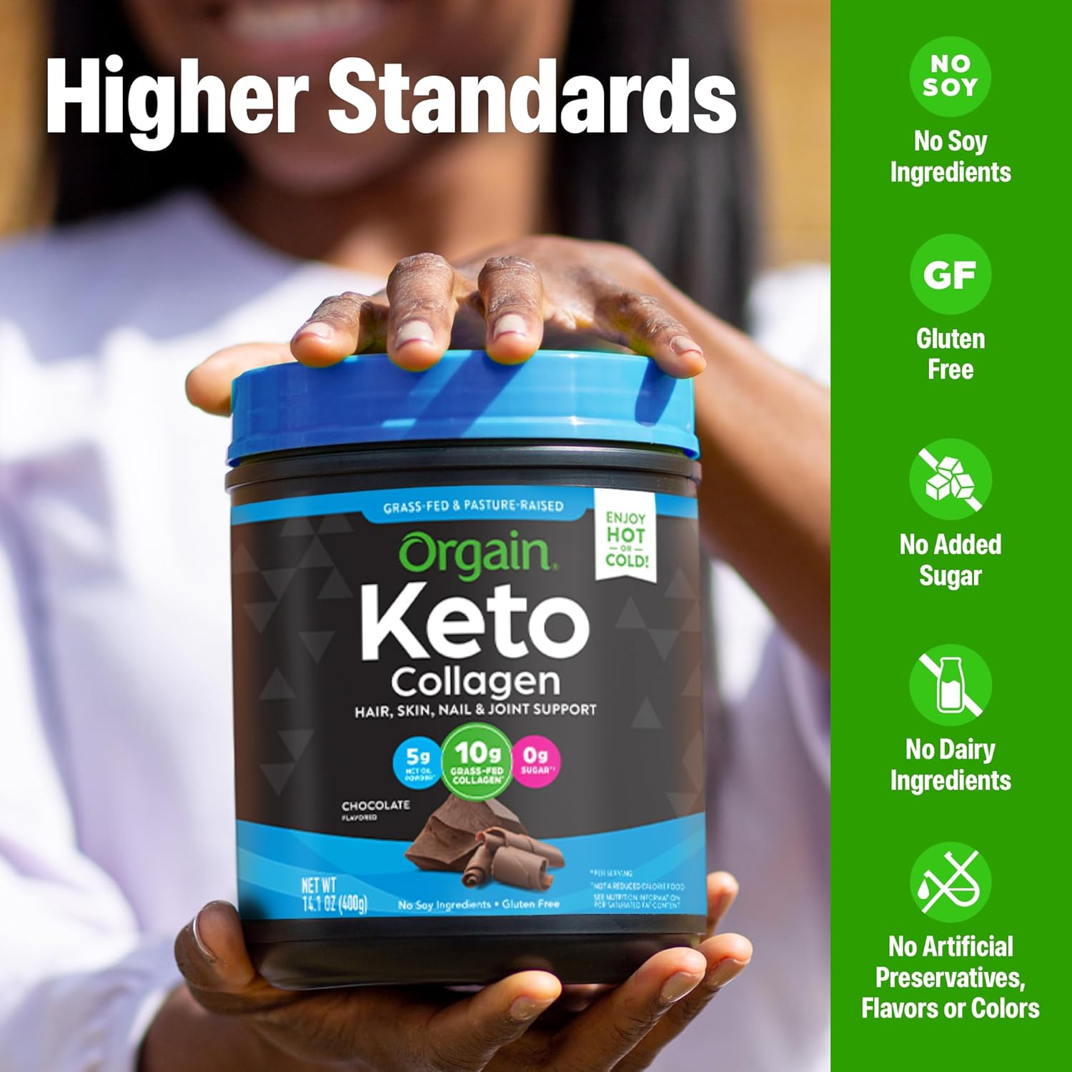 Orgain Keto Collagen Protein Powder, Chocolate - 10G Grass F...