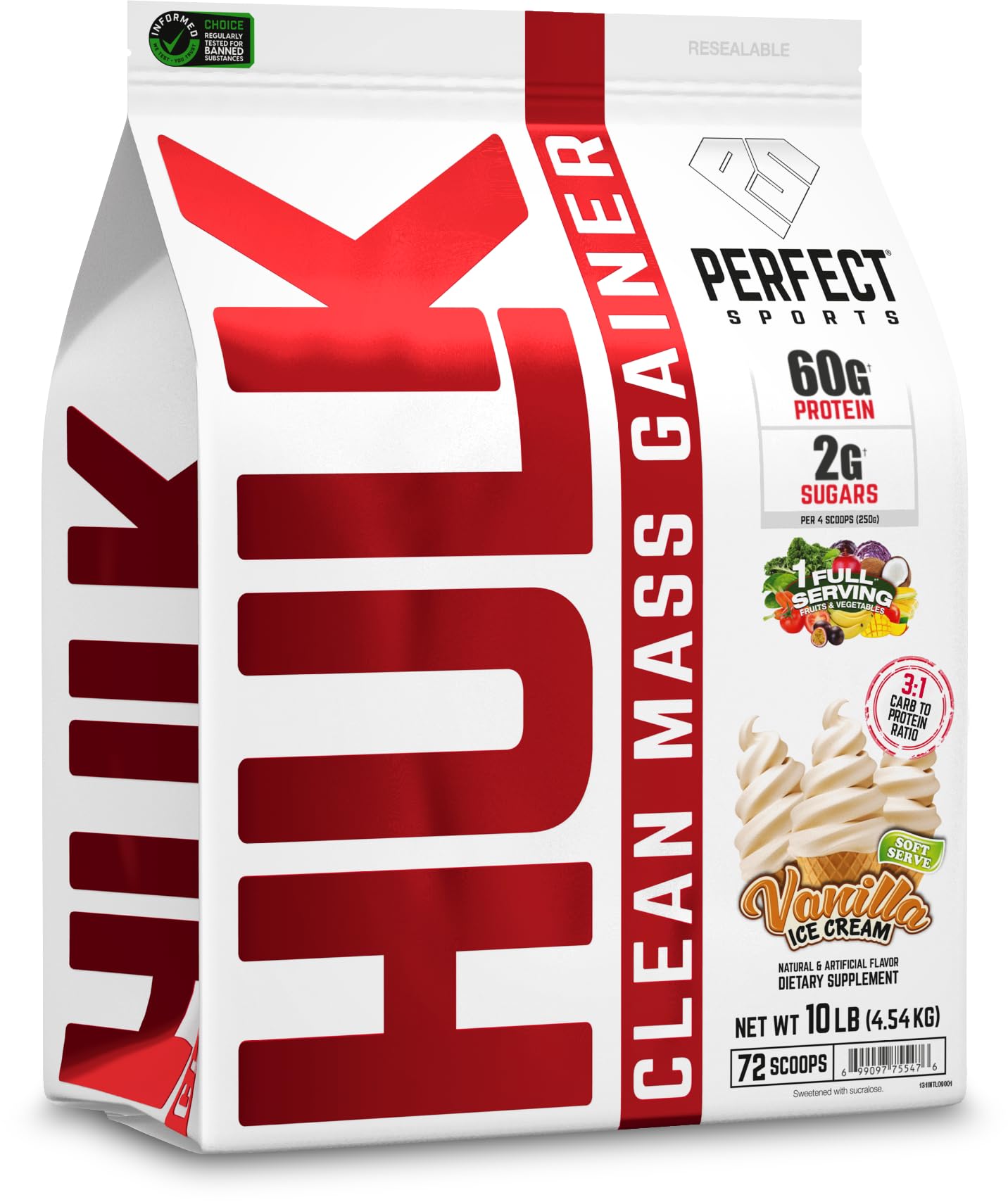 PERFECT SPORTS Hulk Mass Gainer, Chocolate Ice Cream, 5 lb — Amazon image 8