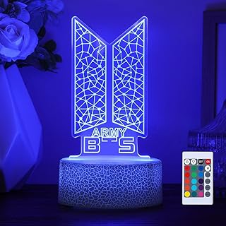 Bangtan Boys 16 Colors LED Acrylic Night Light Bedside Lamps Bedroom Home Room Decoration for Army Fans Gifts