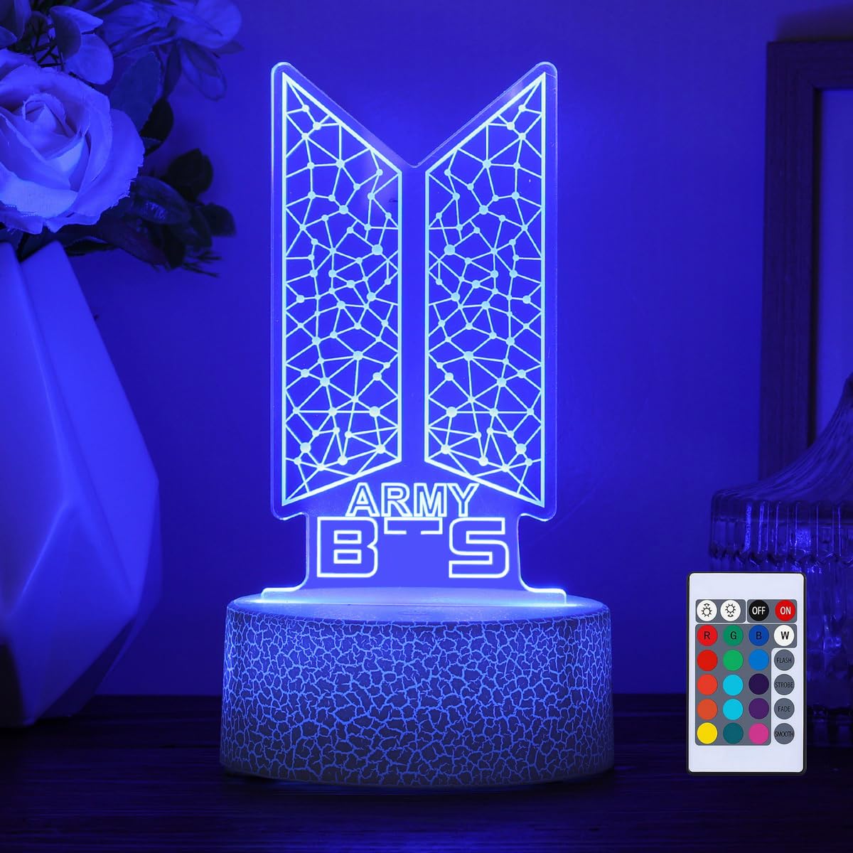 Bangtan Boys 16 Colors LED Acrylic Night Light Bedside Lamps Bedroom Home Room Decoration for Army Fans Gifts