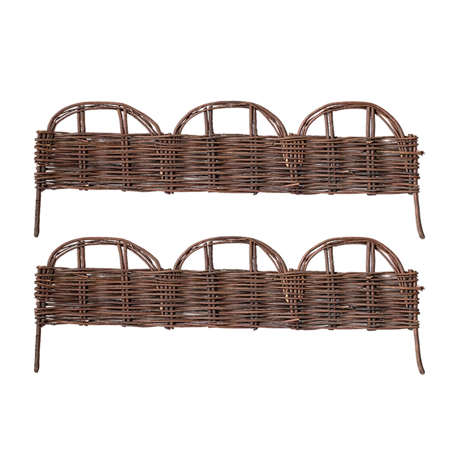 Valla de jardín de mimbre natural pack de 2 paneles decorativos de 24 pulgadas para patio