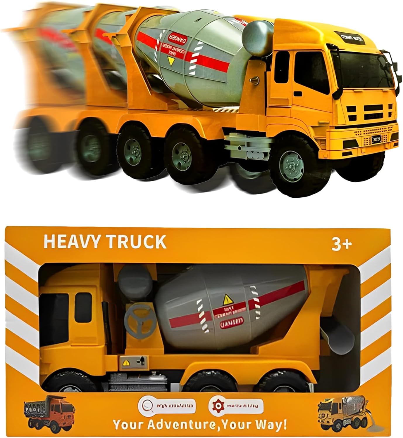 Big Daddy XL Cement Truck: Supercharge Imaginative Construction Play (Indoor & Outdoor, Heavy-Duty, No Batteries)