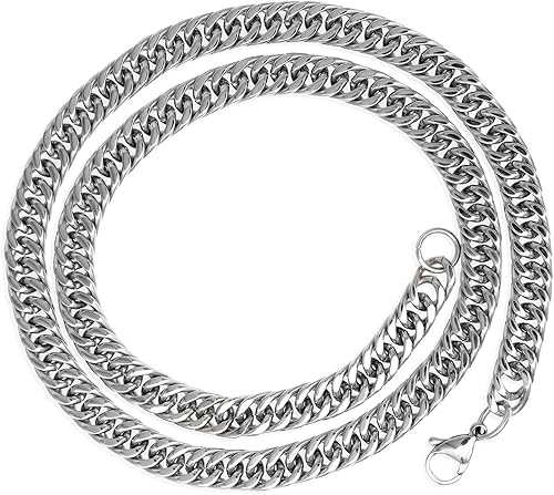 2025 Upgraded Cuban link for men,mens stainless steel silver chain chains necklace women ,hip hop jewelry cuba rope choker necklaces miami neck