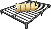 Vista 1 de MAF Marco de cama de plataforma de metal de tamaño completo de 4 pulgadas con patas de esquina redondas, soporte de listones de acero resistente