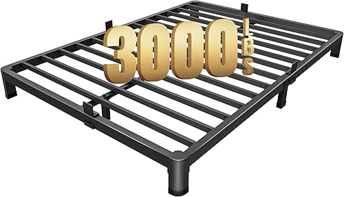 Miniatura 87 de MAF Marco de cama de plataforma de metal de tamaño matrimonial de 14 pulgadas con patas de esquina redondas, soporte de listones de acero resistente