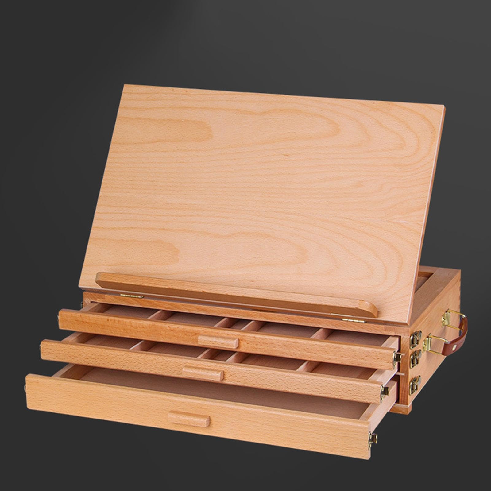 Boîte de rangement pour matériel artistique transformable en chevalet de dessin avec réglages ajustables, conçue pour les enfants et les adultes
