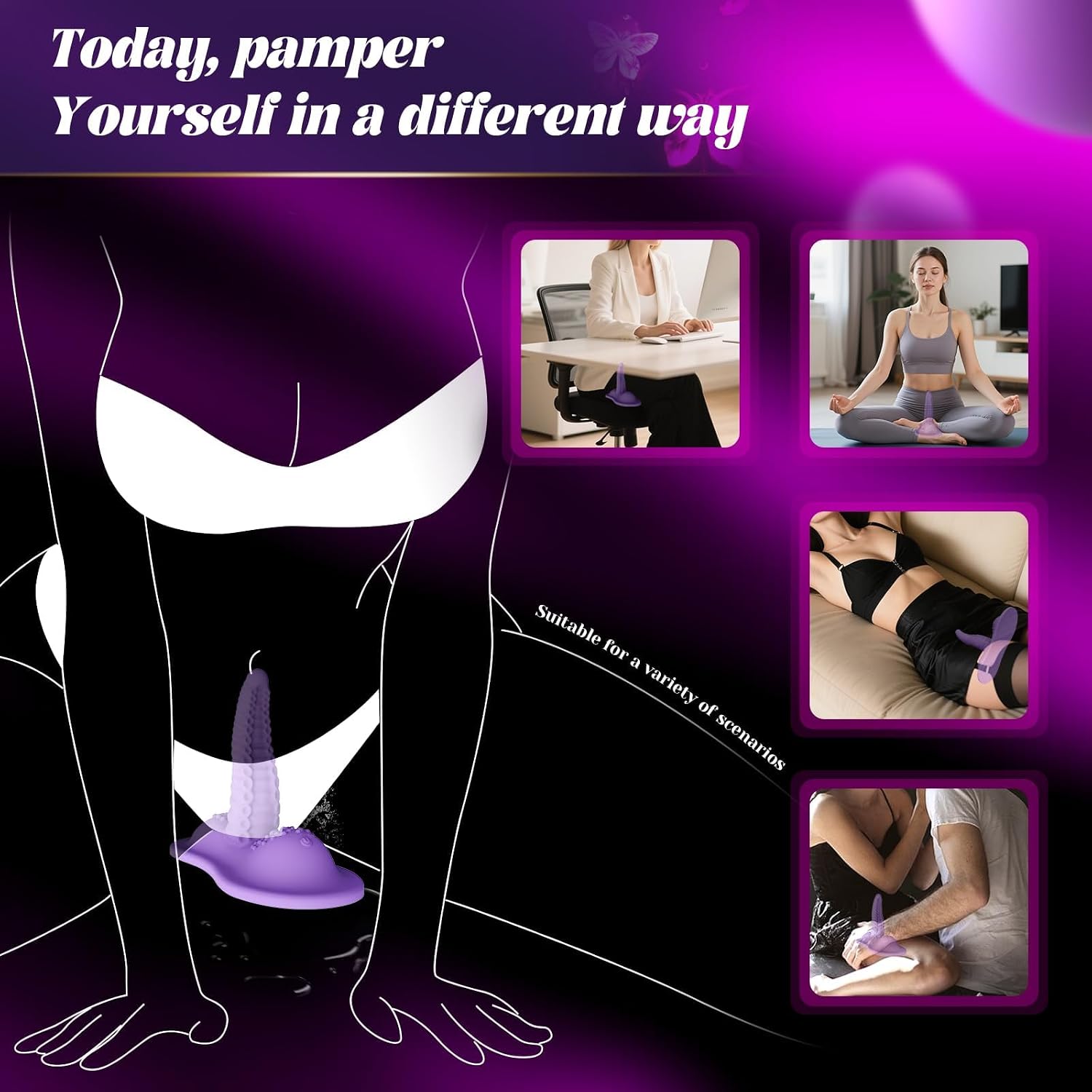 Sex Toys With Strong Invisible Suction, Riding Grinding 6.5" Big Thick Dildo 10 Swing & Vibrating Adult Toy for Women Female Sex Toy Triple Stimulus Dildos, Couples Romote Control Vibrator Sex Machine