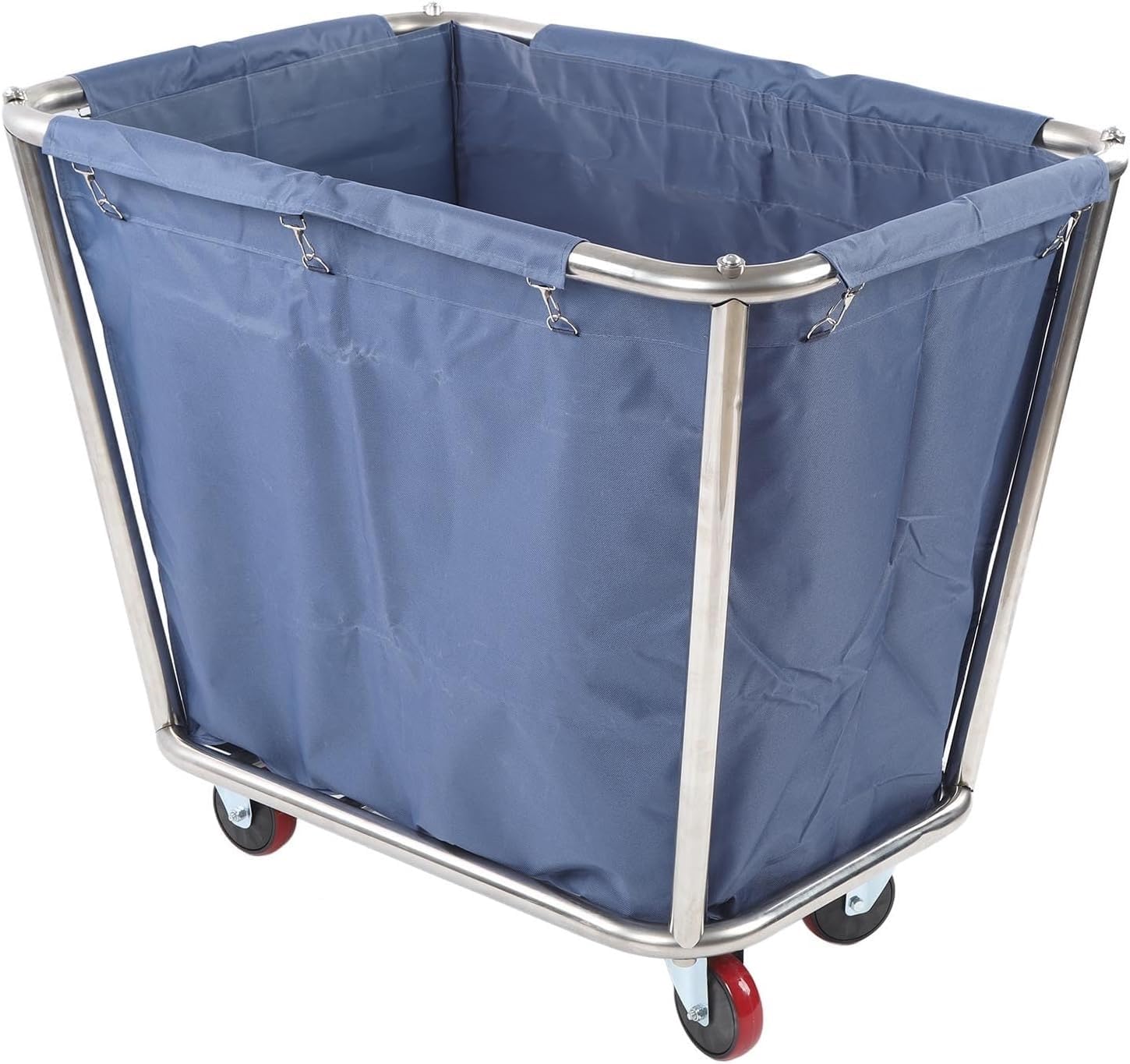 Carrello portabiancheria su ruote, resistente, in acciaio inox, 350 l, per uso alberghiero e alberghiero
