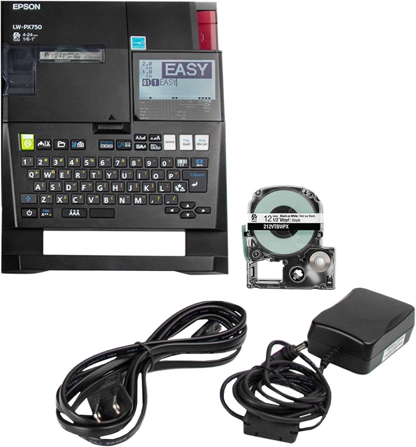 LABELWORKS Epson Music Department Assistant Bundle - LW-PX750 Industrial Label Maker Kit - Complete Kit with Accessories and 224VTBWPX Tape Cartridge