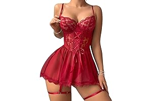Women's Corset Lingerie: Sultry Babydoll Nightgown with Garter Belt