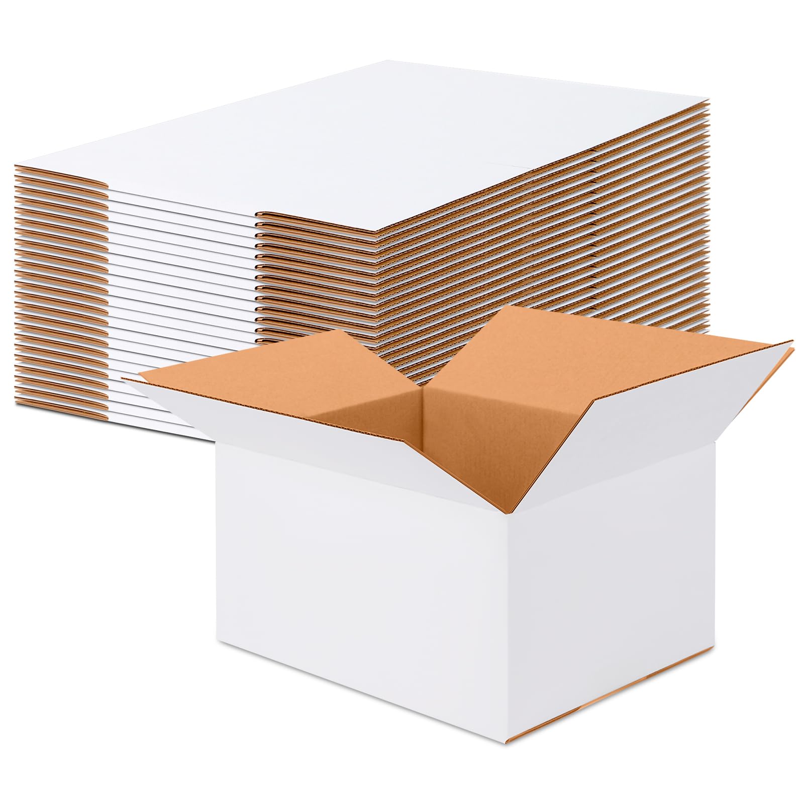 10x7x5 Shipping Boxes Set of 25, White Corrugated Cardboard Box for Small Business for Mailing Packaging Gifts