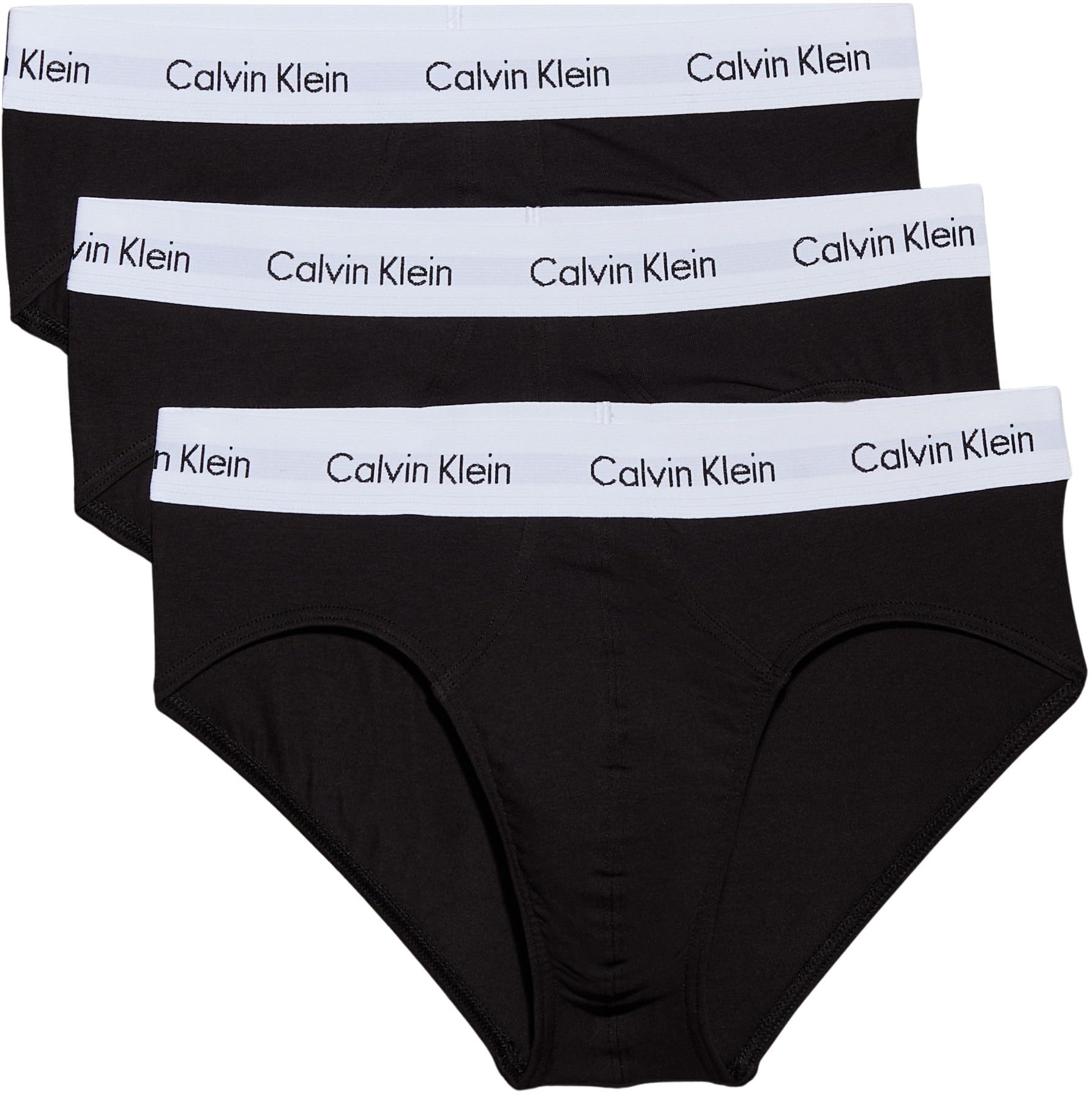 Calvin Klein mens 3P Hip Brief Boxer Short XL Black (Black 001)