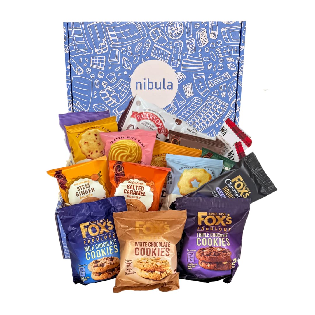 Luxury Biscuit Gift Hamper | Nibula Treats | Includes Borders, Shortbread, Chocolate Biscuits, and many more | Ideal For Christmas and other occasions