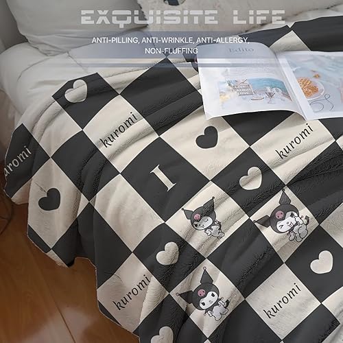 Miniatura 4 de Manta de forro polar súper suave de 50 x 60 pulgadas, manta de franela ligera para niños, manta cálida para sofá o cama para adultos, manta de viaje