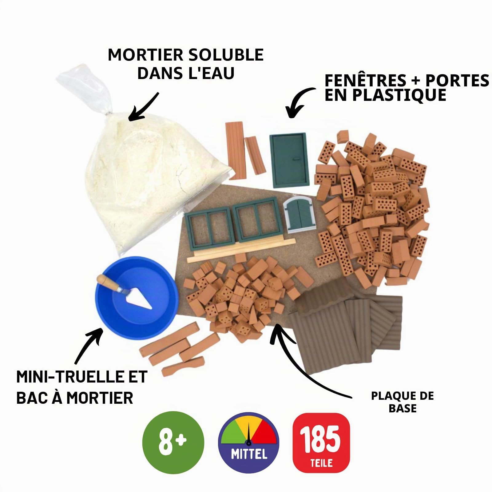 Teifoc Kit de Construction - Maison avec Barbecue - 185 pièces