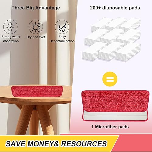 Miniatura 7 de Cabezales de repuesto para trapeador de microfibra para mopas húmedas y secas, compatibles con el sistema de cuidado del suelo Bona (paquete de 5)