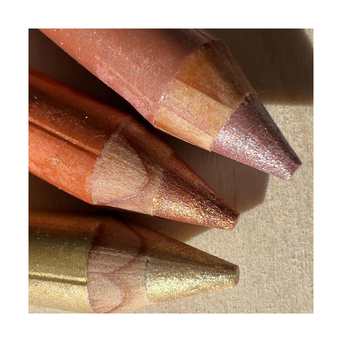 Namaki Crayons de maquillage Enfants Pailletés Jumbo Bio - Cuivre, Or, Rose - Certifiés Cosmos Organic