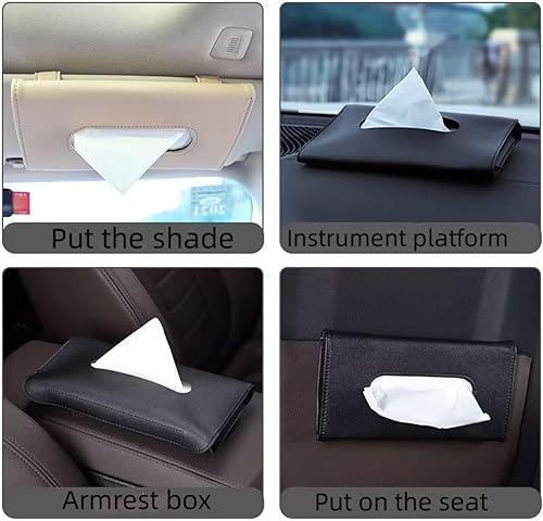 Miniatura 6 de Soporte para pañuelos de automóvil, tablero y sombrilla, productos de cuero para el interior del automóvil, caja de reposabrazos ampliamente