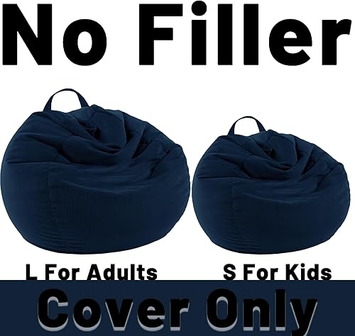 Miniatura 6 de LPMOERA - Funda para almacenamiento de animales de peluche (sin relleno) para niños y adultos, cama perezosa para mascotas, perros y gatos, puf de