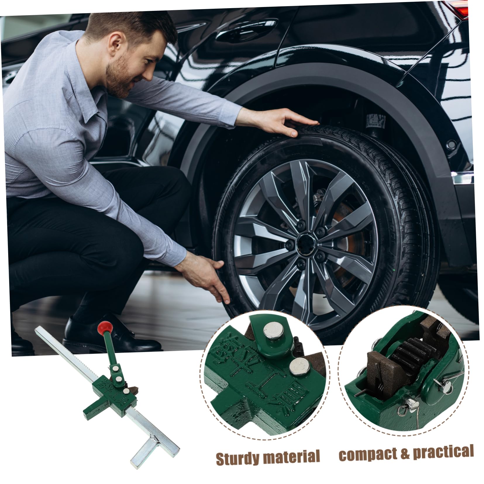 PRETYZOOM Strumento Manuale in Acciaio Fuso Leggero per Espansione Pneumatici e Facile da Trasportare, per Riparazioni Auto e Sostituzione Pneumatici