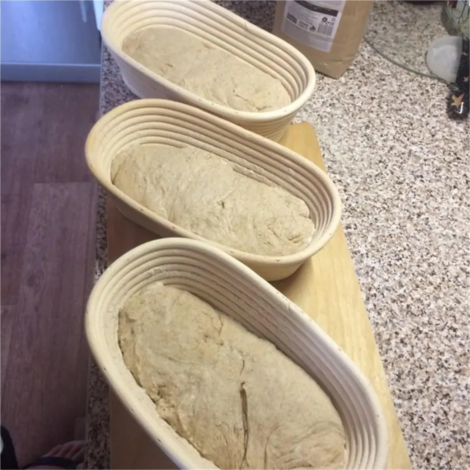 Brot Sauerteig Korb Runder ovaler Rattan-Brot-Gärkorb, Brot-Backform, Form, Brot, Teig, Gärkorb Für Das Aufgehen Von Brot(Oval-28 * 14 * 8cm)