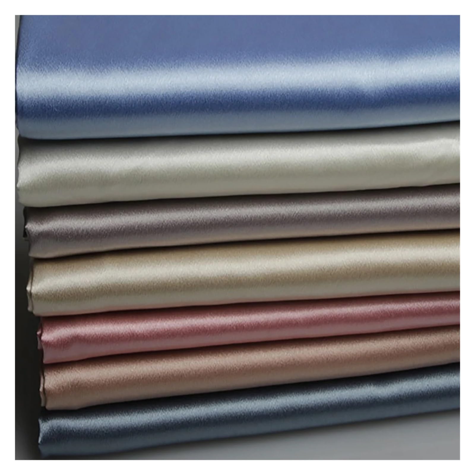 Tela De Raso Satin Tela de satén de poliéster de color liso, ideal for coser vestidos y forros, por metro.(Grey,150cmX500cm)
