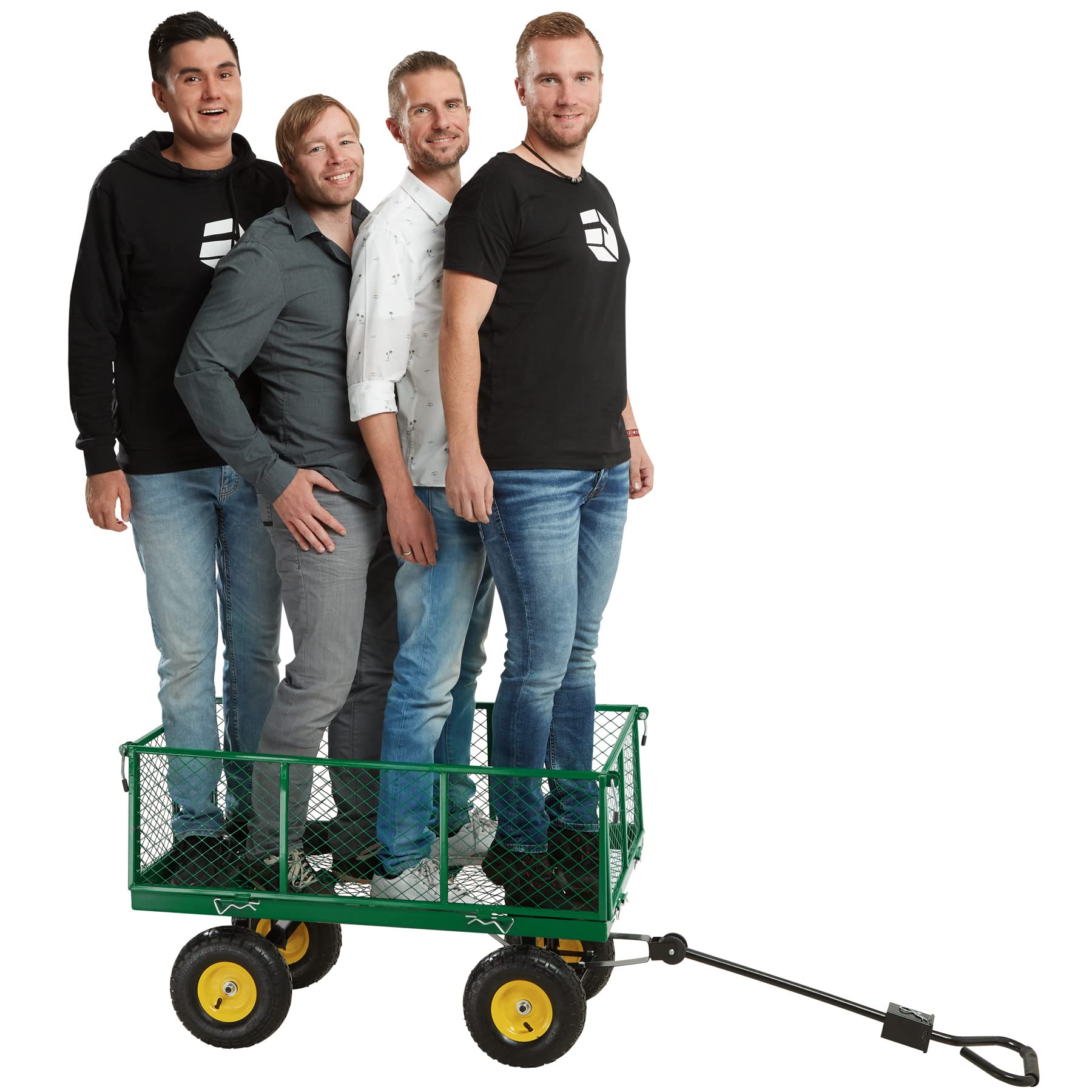 Tectake 401418 Carrito de Transporte con Bandeja 550kg Metal 114x52x65 cm