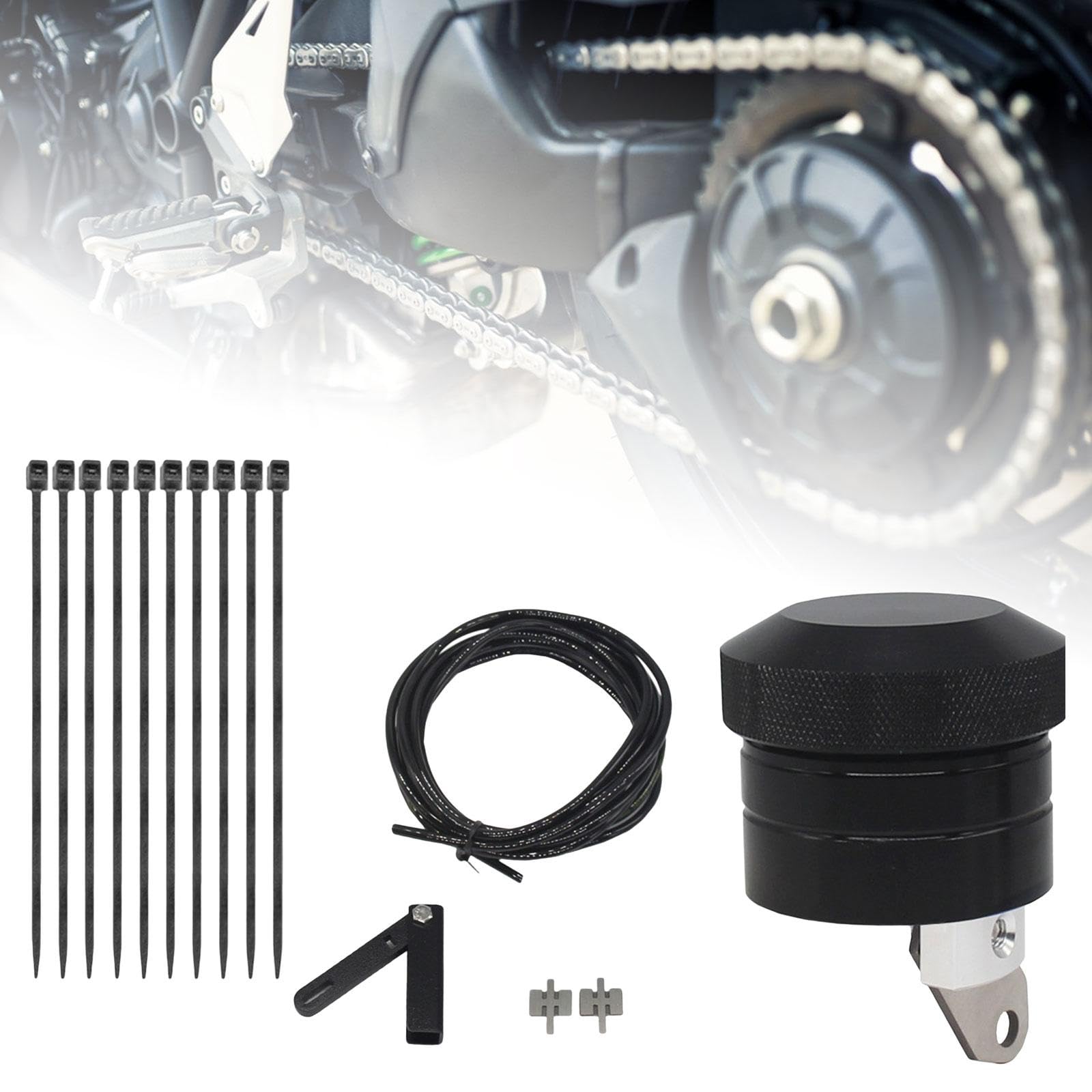 de Engrasado para Cadena de Motocicleta, Lubricación de Aceite, Taza de Depósito de Líquido, negro