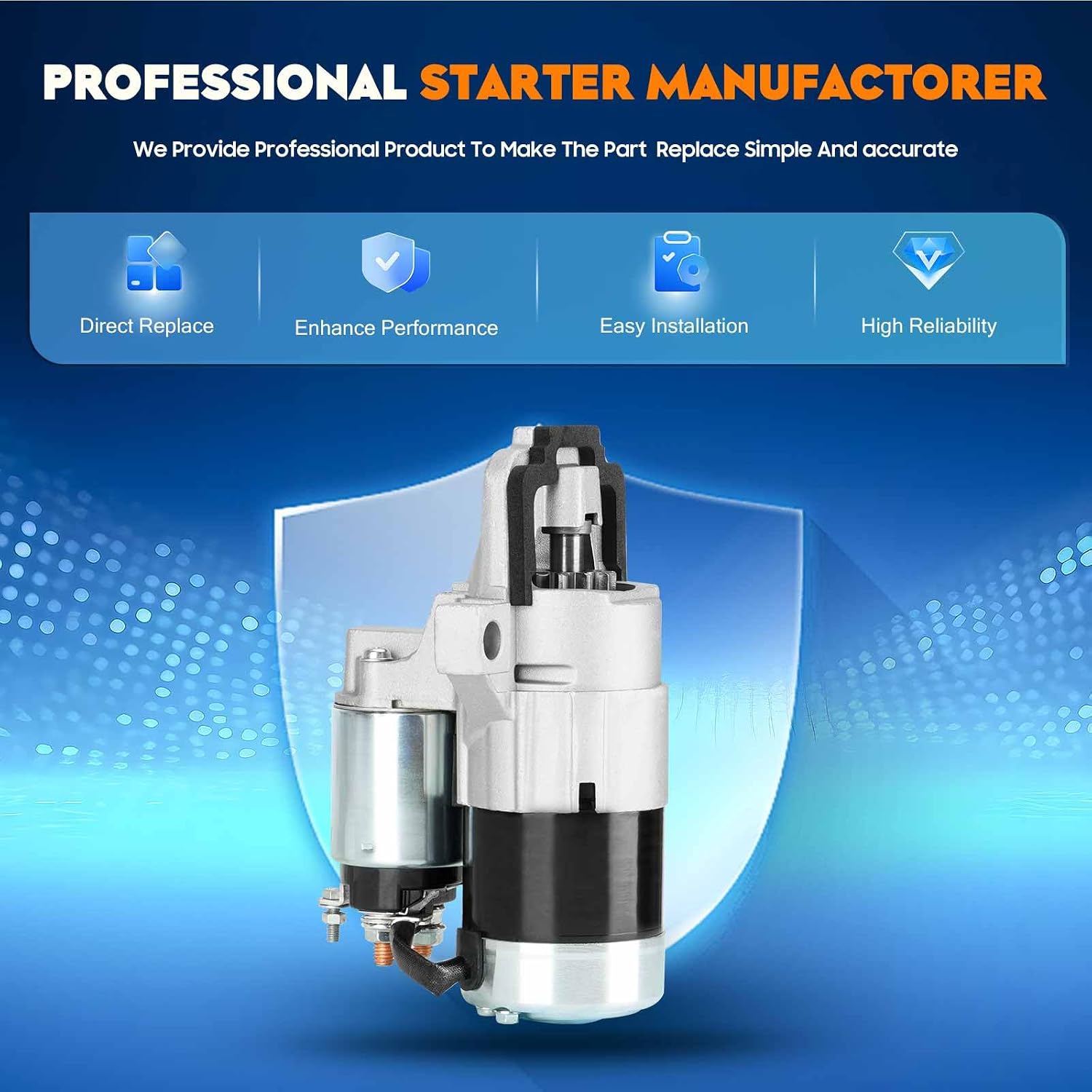 Starter Fit for Ford Fusion 2006-2009 2.3L, 2010 2.5L, for Mercury Milan 2006-2009 2.3L, 2010 2.5L, 17944, M0T88481, M0T88481ZC, M0T88482, SA-950, 17483, 410-48124, M0T88481