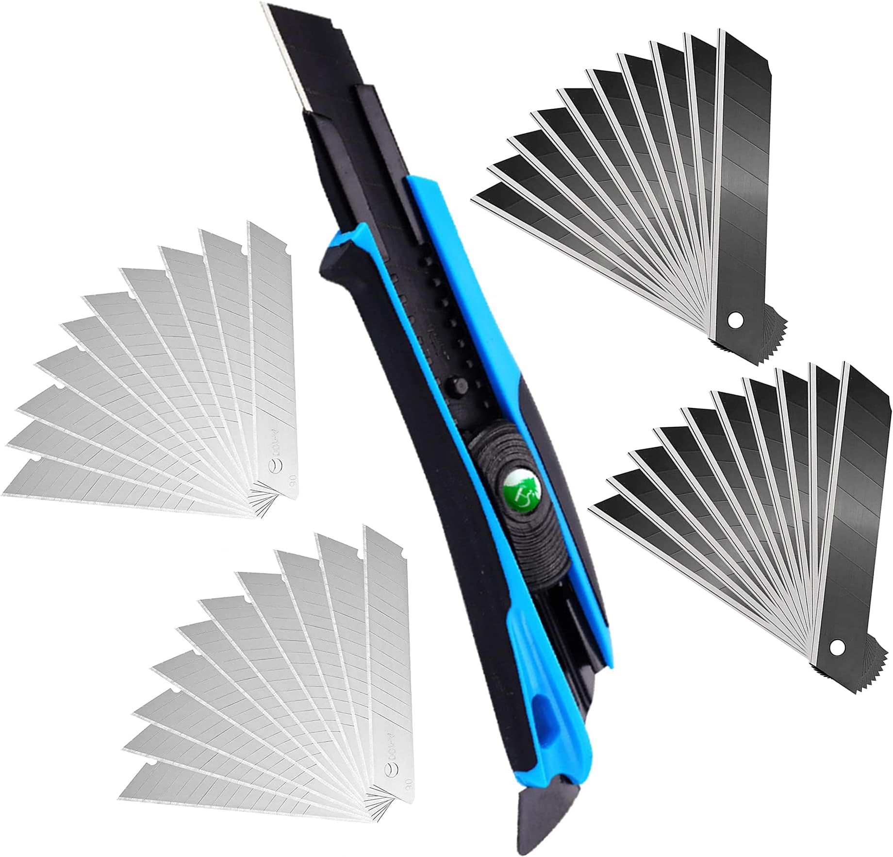 Retractable Box Cutter Utility Knife with 40pcs Blades(18mm), for Cutting Box Rope Cardboard