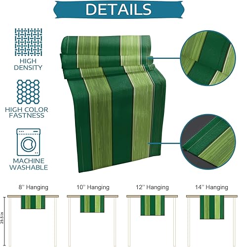 Miniatura 39 de Camino de mesa de algodón y lino estilo granja rústico retro, textura de madera de granero, color degradado marrón y gris, antideslizante,