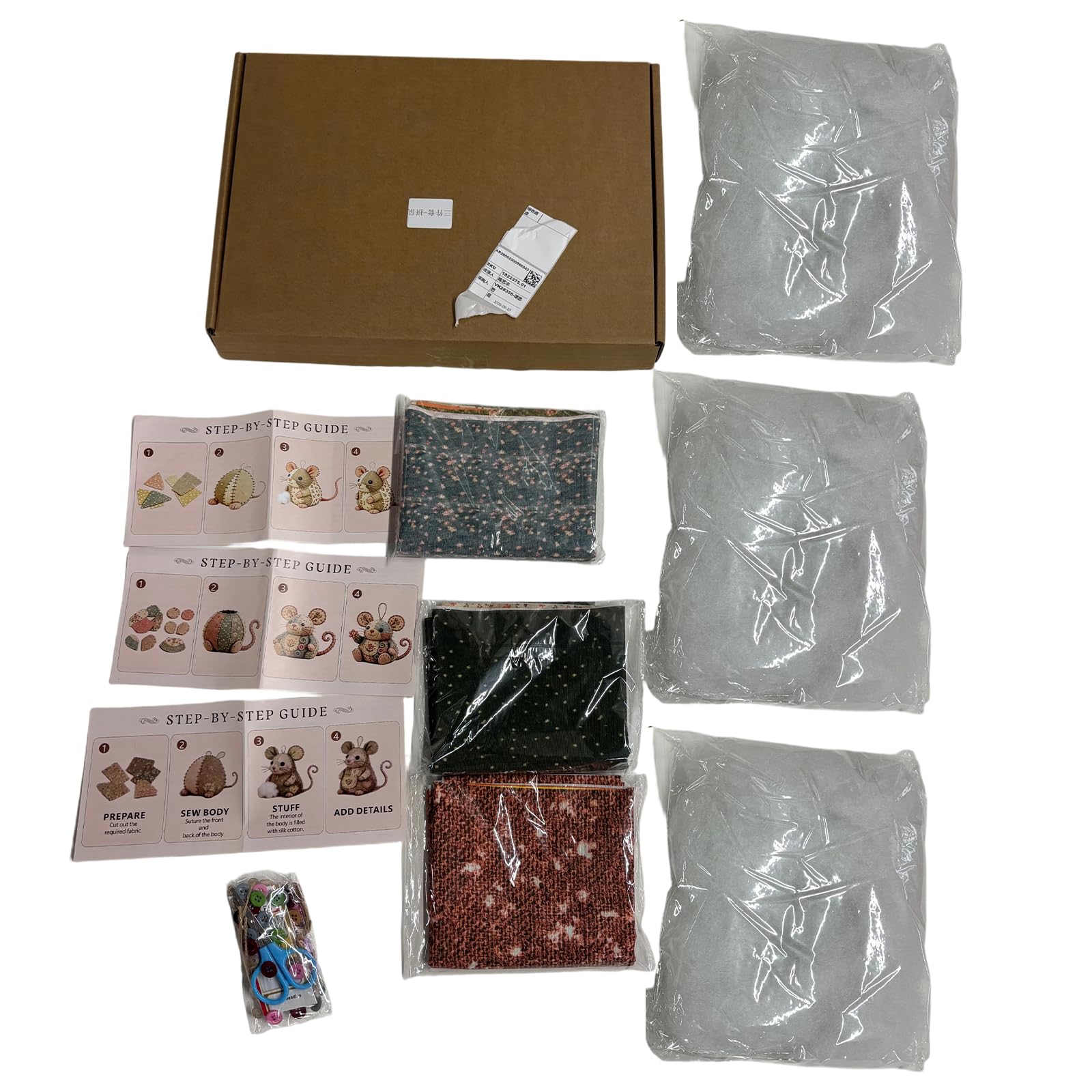 Kit de manualidades de costura hecho a mano de 3 piezas
