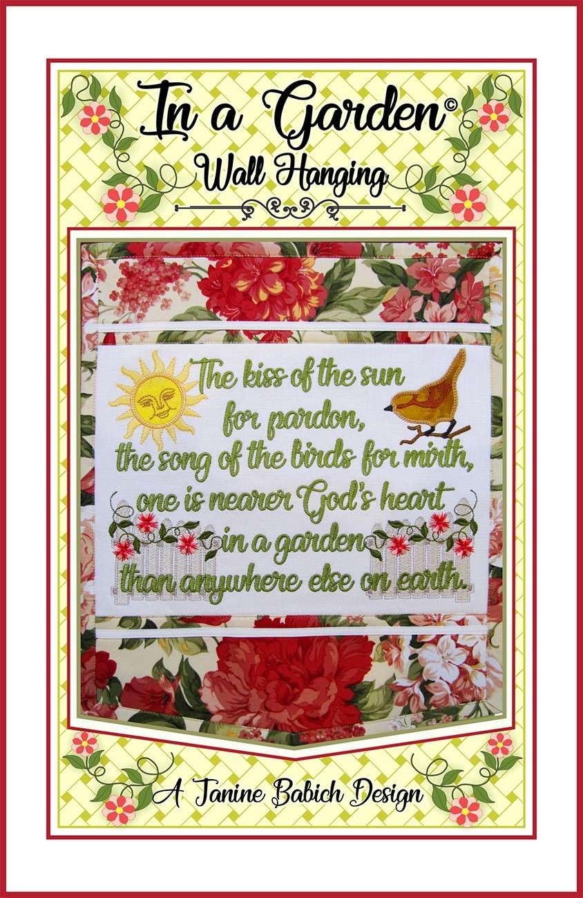 in a Garden Wall Hanging Janine Babich Designs in Machine Embroidery