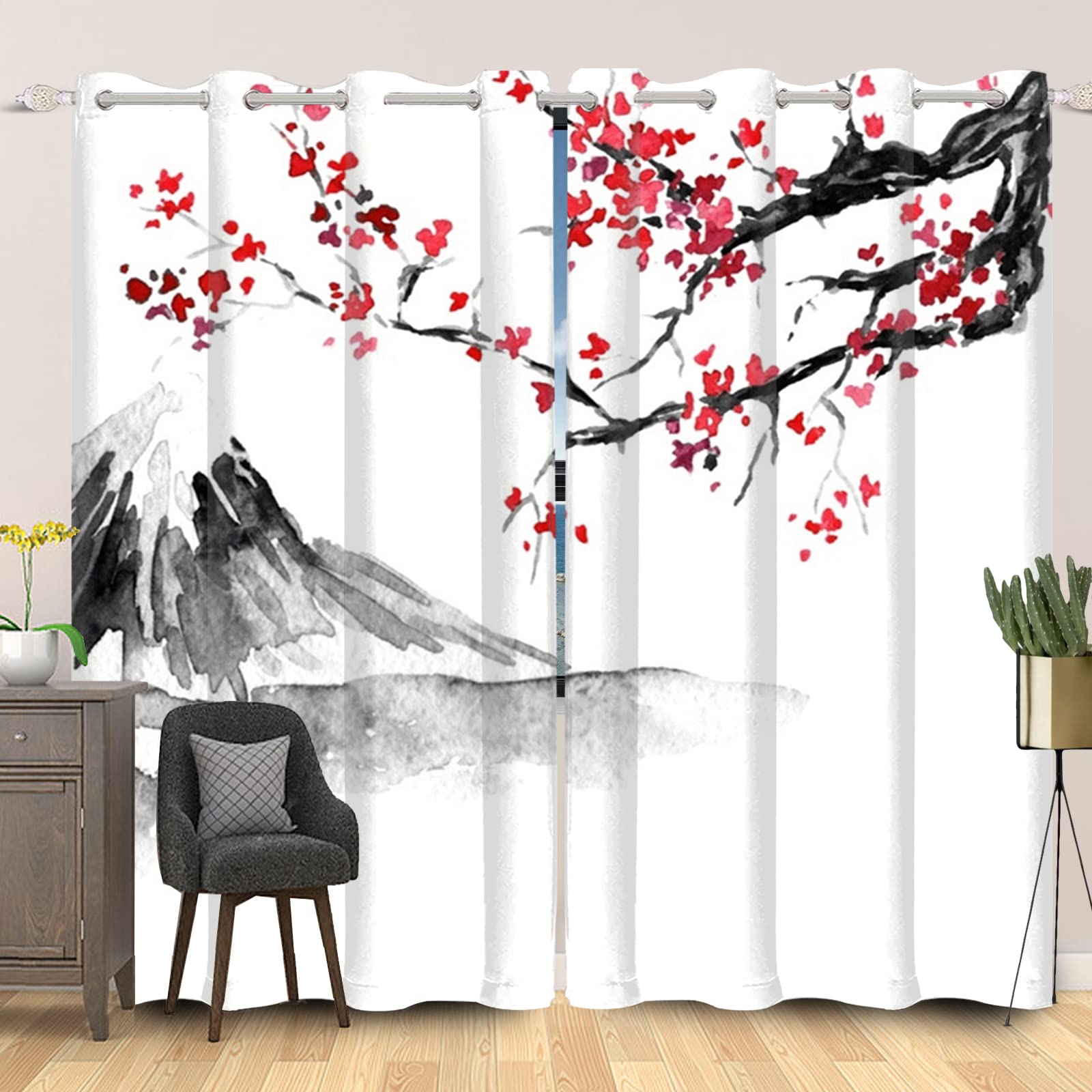 Tende Oscuranti 2 Pannelli Con Torre Eiffel – 106x114 Cm, Termiche, Con Tasca Asta, Per Camera Da Letto E Soggiorno, Nero/rosso